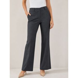 LOFT Outlet Curvy Petite 2P Gray Bootcut Career Pants Stretch Interview Outfit
